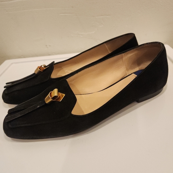 Stuart Weitzman Women's Black Suede Slipknot Signature Flats Size 6.5m - Picture 6 of 9